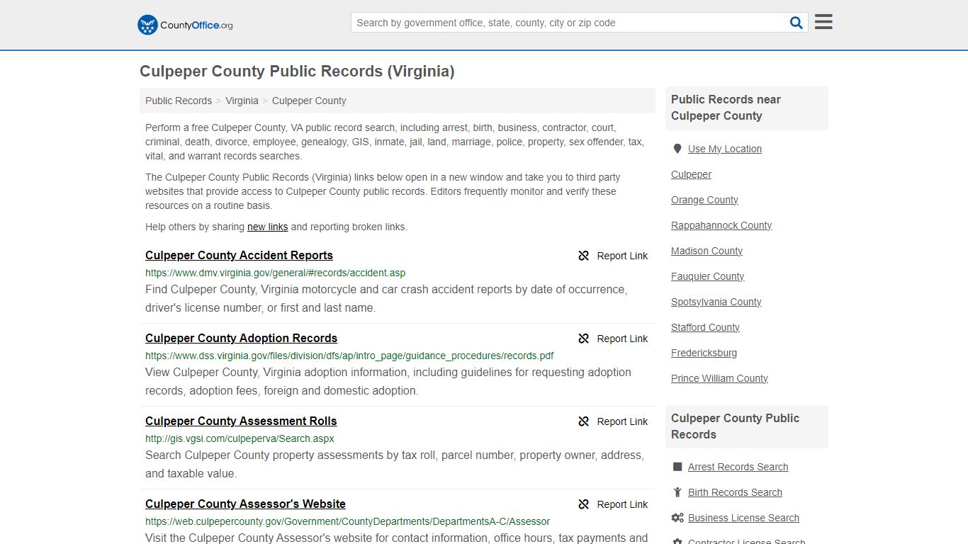 Culpeper County Public Records (Virginia) - County Office