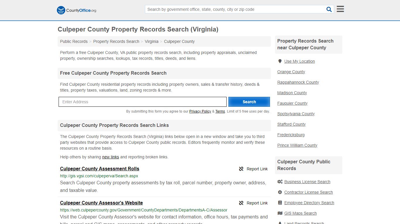 Culpeper County Property Records Search (Virginia) - County Office